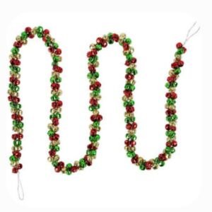 DECORATION, GARLAND, CHRISTMAS, JINGLE BELL, GOLD/RED/GREEN, 5 FEET, MANUFACTURER: CHRISTMAS CENTRAL,PART #: NORTHLIGHT YS28302,