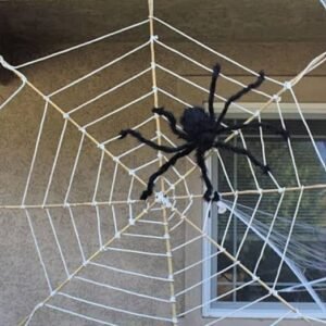 DECORATION, HALLOWEEN, ROPE SPIDER WEB, POLYESTER, BLACK,