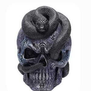 DECORATION, SNAKE SKULL, TABLETOP, POLYRESIN,