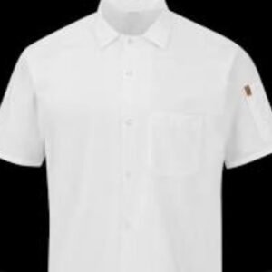 SHIRT, CHEF'S, POLY/COTTON, WHITE & CHARCOAL, MED Manufacturer :COOK COOL,