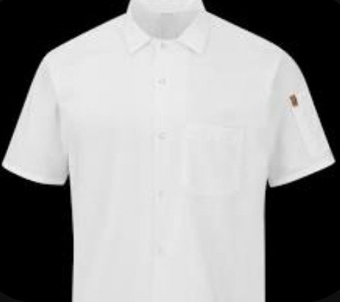 SHIRT, CHEF'S, POLY/COTTON, WHITE & CHARCOAL, MED Manufacturer :COOK COOL,