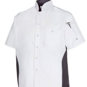 SHIRT, CHEF'S, POLY/COTTON, WHITE & CHARCOAL, 3XL