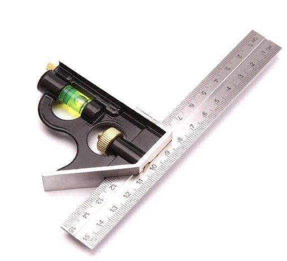 RULER, METRIC, ALUMINUM, w/ SPIRIT LEVEL, 3 PIECES