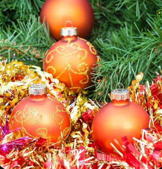 DECORATION, BALL, CHRISTMAS, SHATTERPROOF, PLASTIC, ORANGE