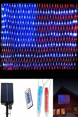 DECORATION, STRING LIGHTS (FLAG LIGHTS), w/ REMOTE, SOLAR, 420 LED, 30V