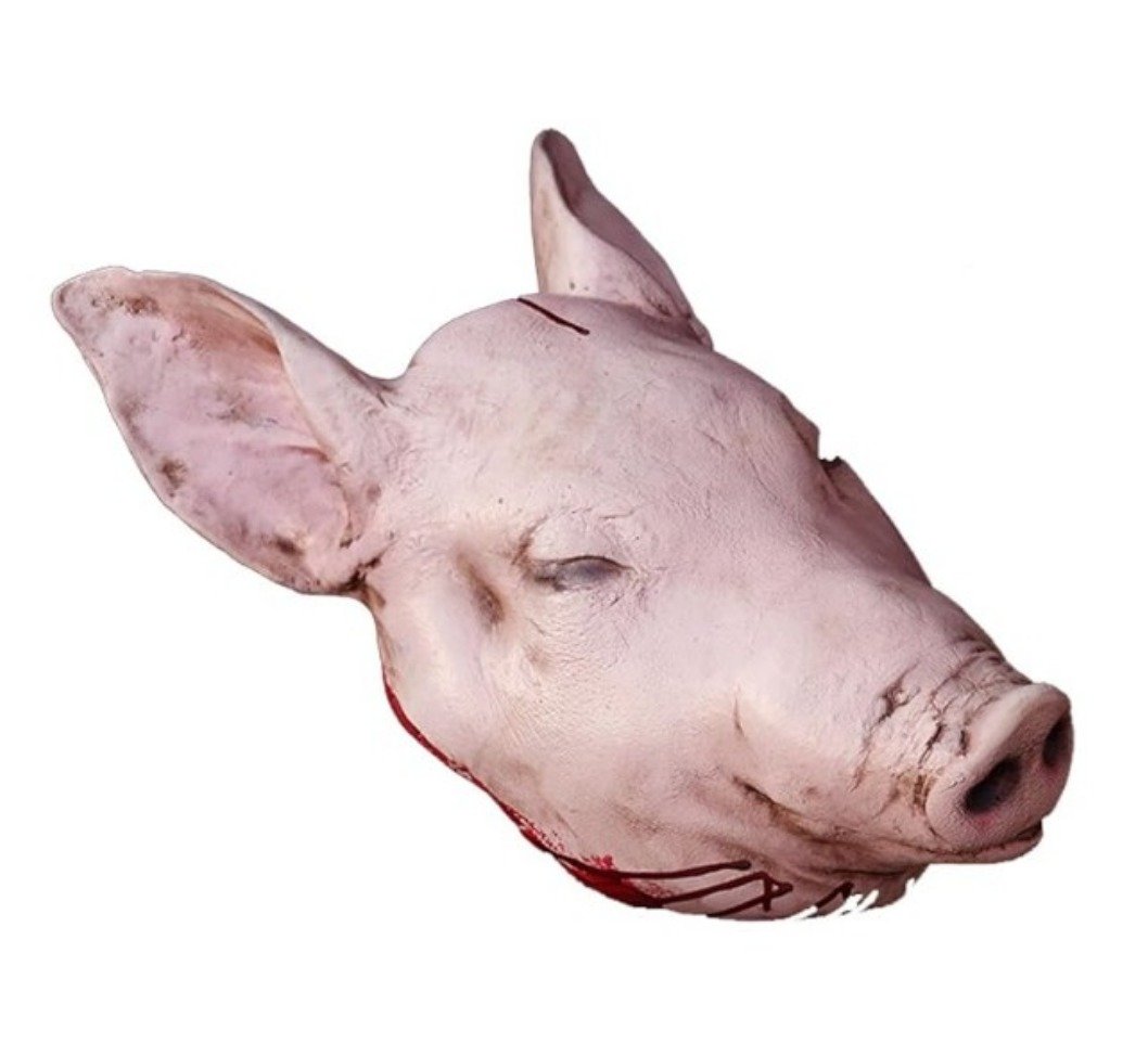 DECORATION, PIG HEAD, HANGING, FOAM FILLED LATEX
