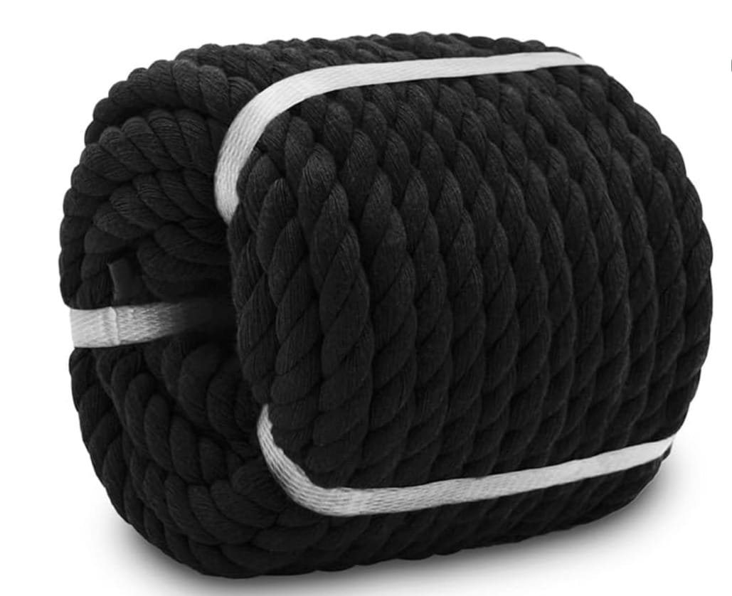 CORD, FIBROUS, (SASH CORD), BLACK