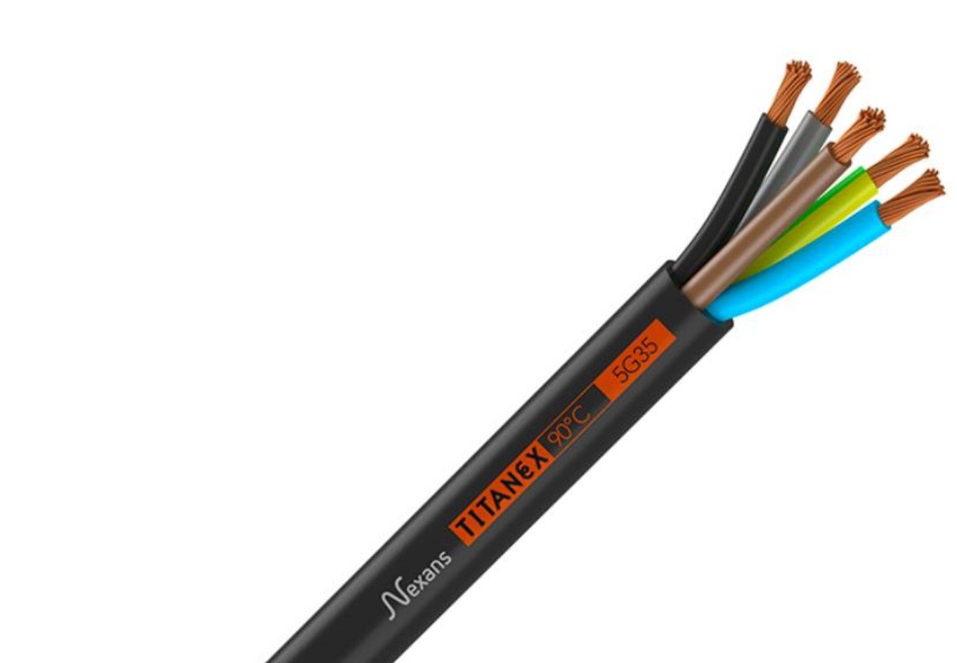 CABLE, POWER, ELECTRICAL, H07RN-F, BLACK, 5 CORE, 35 MM², MANUFACTURER: TITANEX,