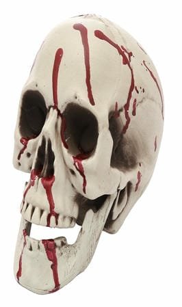 DECORATION, SKULL, HALLOWEEN, BLOODY RESIN, 5 X 7 INCHES