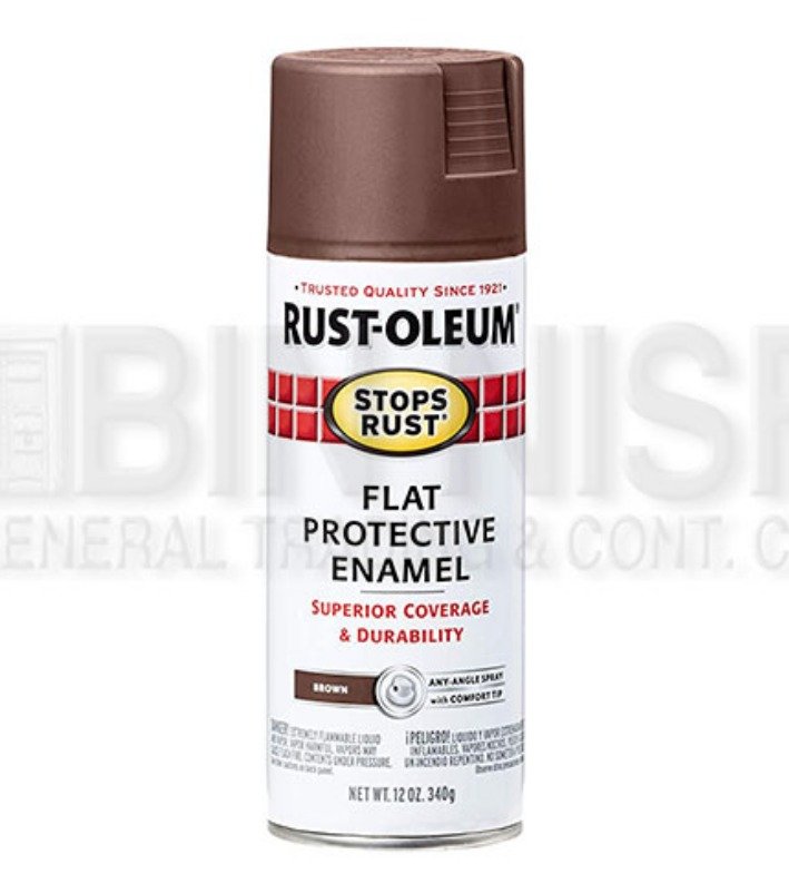 PAINT, ENAMEL, FLAT, SPRAY, BROWN, 11 OZ