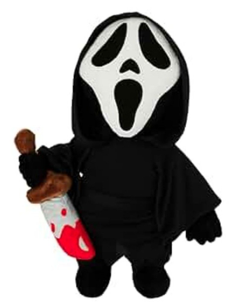 DECORATION, SIDE STEPPER, GHOST FACE, PLASTIC/FABRIC