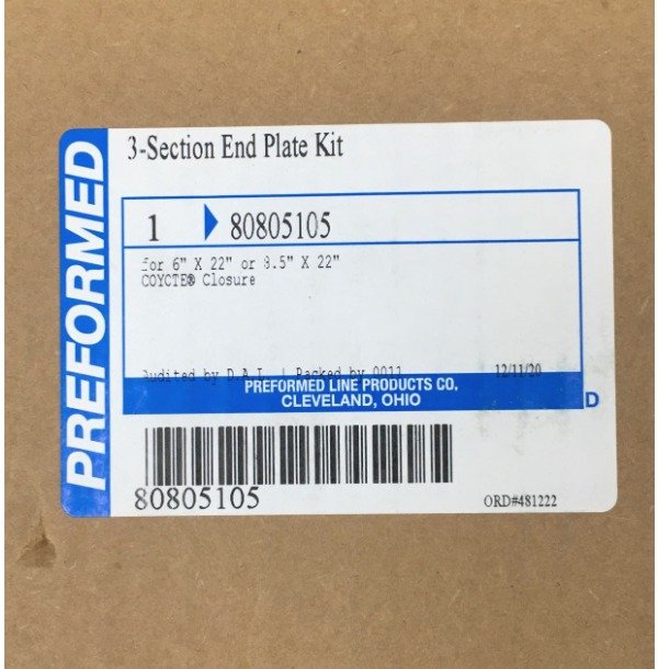 END PLATE KIT, THREE-SECTION, 6-PORT