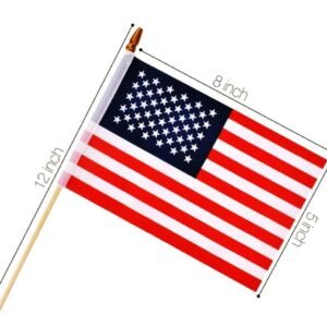 FLAG, NATIONAL, W/ STICK, POLYESTER, 5 X 8 INCHES