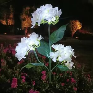 DECORATION, STAKE LAMP (HYDRANGEA SIMULATION FLOWER), SOLAR, 20 LED, 1.2V
