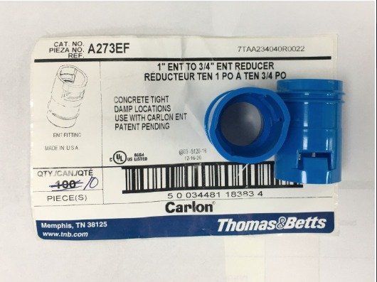 REDUCER, NON-METALLIC, THERMOPLASTIC, BLUE, 1.85 INCHES