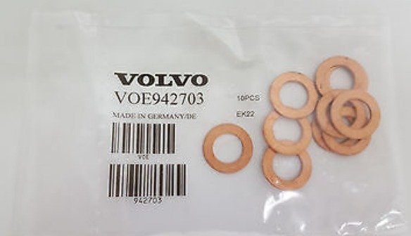 GASKET, VEHICULAR, RUBBER/STEEL, 10 X 14 MM