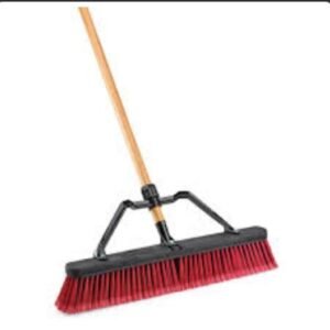 BROOM, PUSH, w/ STEEL HANDLE, 24 X 64 INCHES