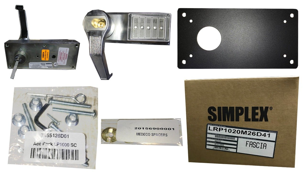 LOCKSET, MECHANICAL, PUSH BUTTON, RIGHT HAND, BRAND: KABA SIMPLEX, LP1000 SERIES, RH,