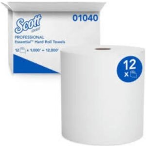 TOWEL, PAPER, WHITE, 8 INCHES, MANUFACTURER: KIMBERLY-CLARK, STEFCO INDUSTRIES INC., MODEL: KCC01040, 410100, HW-0800 B, HW-0800-W, BOX (CONTAINS 12 ROLLS) ; MANUFACTURER: KIMBERLY-CLARK,