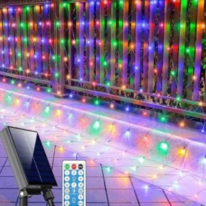 DECORATION, STRING LIGHTS, LED, NET MESH STRING TYPE, SOLAR POWERED, MULTI COLOR,