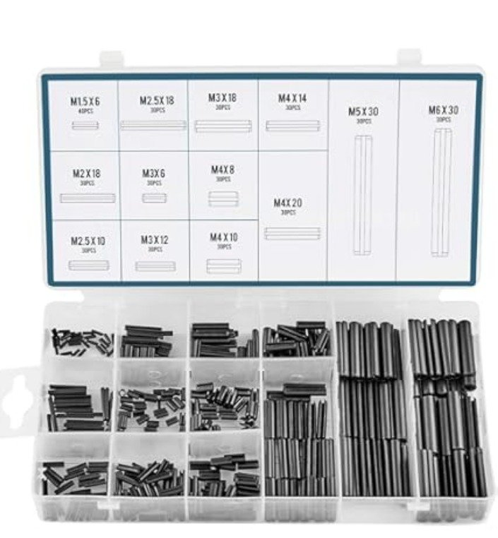 PIN SET, SPRING, STEEL, 170 PIECES
