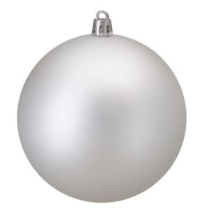 DECORATION, BALL, ORNAMENTS, CHRISTMAS, SHATTERPROOF MATTE, SILVER