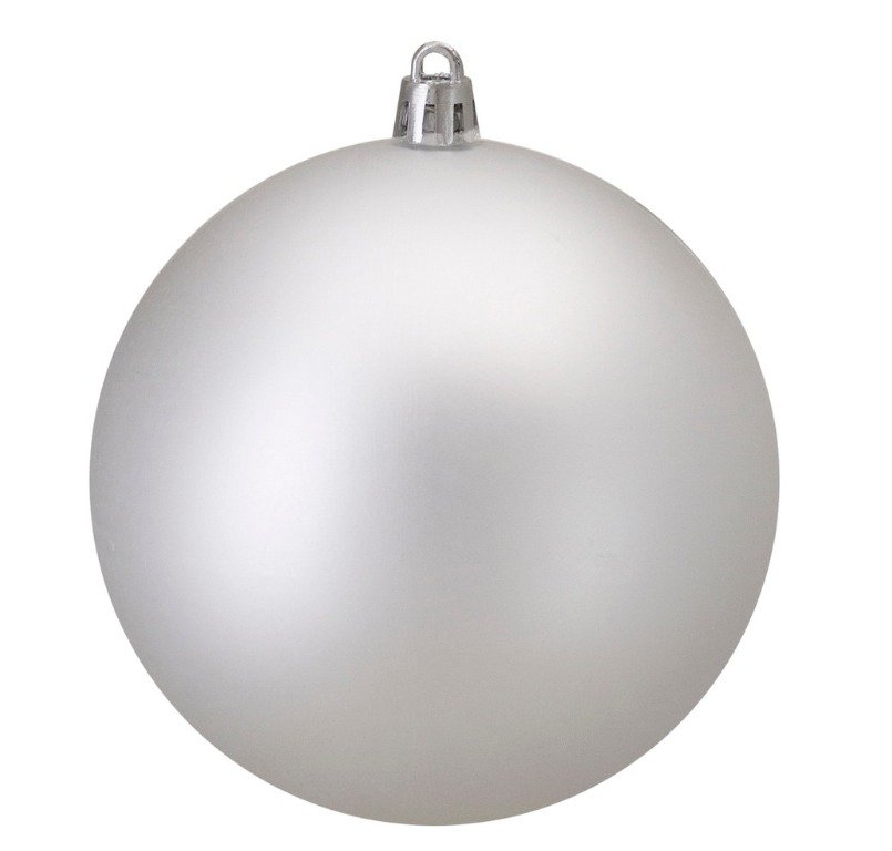 DECORATION, BALL, ORNAMENTS, CHRISTMAS, SHATTERPROOF MATTE, SILVER