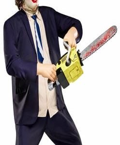 COSTUME, HALLOWEEN, ADULT LEATHERFACE, W/ APRON, SHORT SLEEVE, MULTICOLOR, MANUFACTURER: SPIRIT HALLOWEEN,