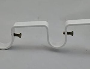 BRACKET, CURTAIN ROD, DOUBLE, HEAVY DUTY STEEL, GLOSSY WHITE, 6 INCHES