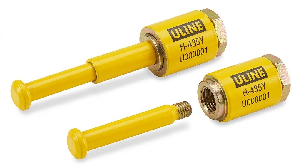 SEAL, ANTIPILFERAGE, CONTAINER SEAL, STEEL, YELLOW, 3/4 X 3-1/4 INCHES