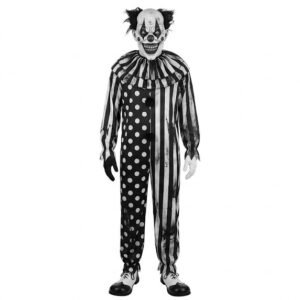 DECORATION, COSTUME, KILLER CLOWN, ADULT, BLACK AND WHITE