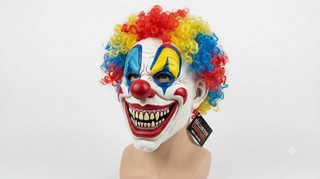 MASK, BIG TOP CLOWN, HALLOWEEN, LATEX, ADULT