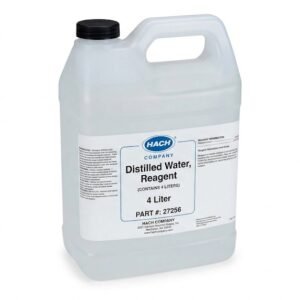 DISTILLED WATER, REAGENT, 4 LITER, MANUFACTURER: HACH COMPANY, PART #: 27256,