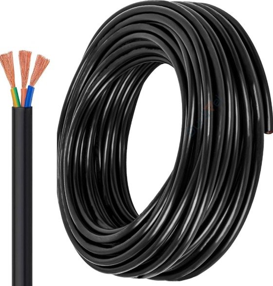 CABLE POWER ELECTRICAL BLACK 3 CORE 4 MM (6145-CA-002-1009)