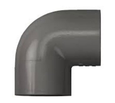 ELBOW, PIPE, 90 DEGREE, PVC, GREY, 2 INCHES