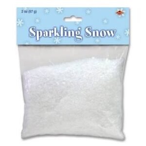 DECORATION, SPARKLING SNOW, CHRISTMAS, PARTY CONFETTI, PLASTIC, WHITE,