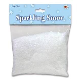 DECORATION, SPARKLING SNOW, CHRISTMAS, PARTY CONFETTI, PLASTIC, WHITE