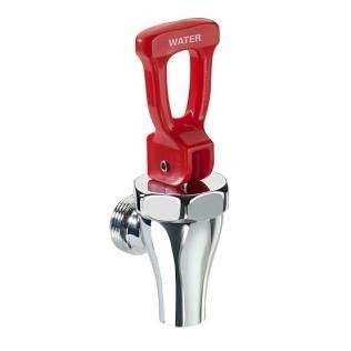 FAUCET, SINGLE, COFFEE MACHINE, STAINLESS STEEL, RED, 4.5 X 1.7 INCHES, MANUFACTURER: GRINDMASTER CECILWARE,