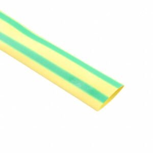 INSULATION SLEEVING, ELECTRICAL (HEAT SHRINK), POLYOLEFIN, YELLOW/GREEN, 9.5 MM X 4 FEET
