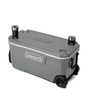 CHEST, ICE STORAGE, (COOLER BOX), WHEELED, GRAY, 100 QT, MANUFACTURER: COLEMAN,