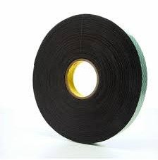 TAPE, ADHESIVE, DOUBLE SIDED, POLYURETHANE FOAM, BLACK, 1 INCH X 108 FEET