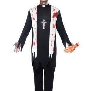 COSTUME, HALLOWEEN, ZOMBIE PRIEST, MEN'S, STANDARD, ADULT, MANUFACTURER: FUN WORLD,