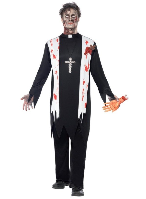 COSTUME, HALLOWEEN, ZOMBIE PRIEST, MEN'S, STANDARD