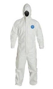 COVERALLS, DISPOSABLE PROTECTIVE, TYVEK400, WHITE, LARGE, MANUFACTURER: DUPONT, MODEL: TY127SWHL0025VP,00,