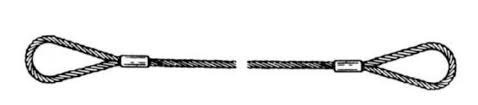 SLING, WIRE ROPE, SINGLE LEG EYE & EYE, 19600 LBS., 1 INCH X 10 FEET