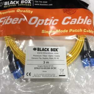 CABLE ASSEMBLY, FIBER OPTIC, PATCH, SINGLE-MODE, SC-SC, YELLOW, 3 METERS, MANUFACTURER:BLACKBOX,