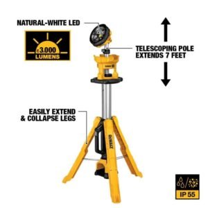 LIGHT UNIT, PORTABLE (WORK LIGHT), CORDLESS, LED, YELLOW, 20V DC