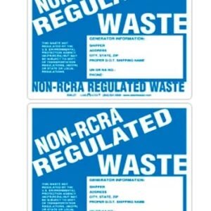 HAZARDOUS WASTE LABELS - LABEL NON-REGULATED WASTE PACK OF 100