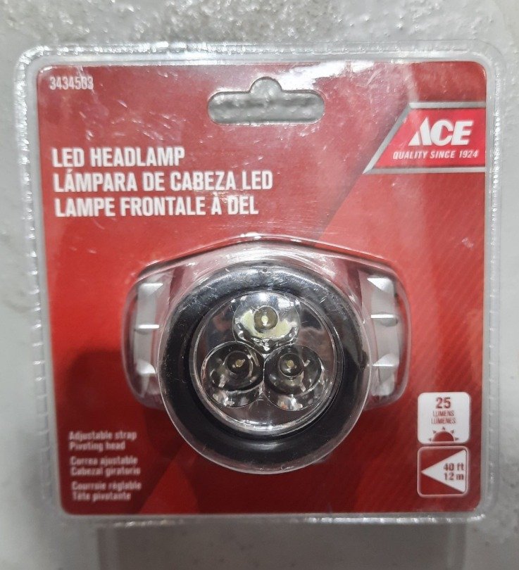 HEADLAMP, WATERPROOF, 3 LED, ACE,