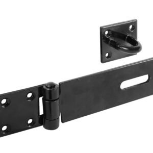 HASP & STAPLES, IRON, BLACK, SIZE 4